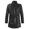 Men's black sheepskin motorcycle jacket with stand collar