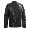 Men's Black Sheepskin Leather Jacket – Diamond Quilted Moto Style Back