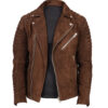 Brown Suede Leather Jacket – Biker-Inspired Style