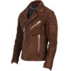 Brown Suede Leather Jacket – Biker-Inspired Style