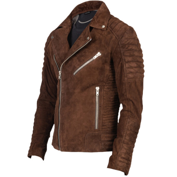 Brown Suede Leather Jacket – Biker-Inspired Style