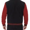 Black and Maroon Varsity Jacket – Back View