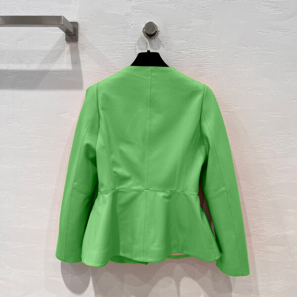 Pleated Lotus Leaf Hem Detail on Retro Coat