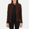 Mocha Suede Biker Jacket