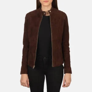 Mocha Suede Biker Jacket