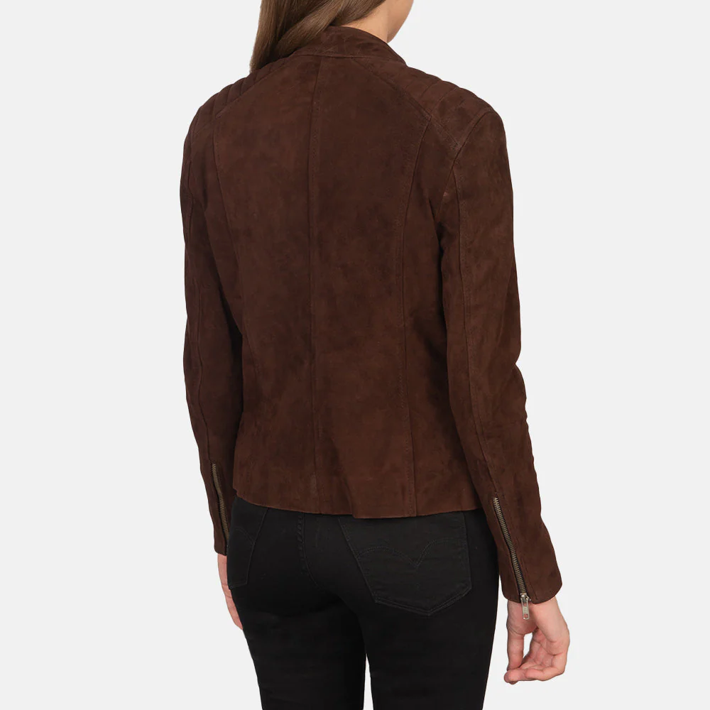Mocha Suede Biker Jacket