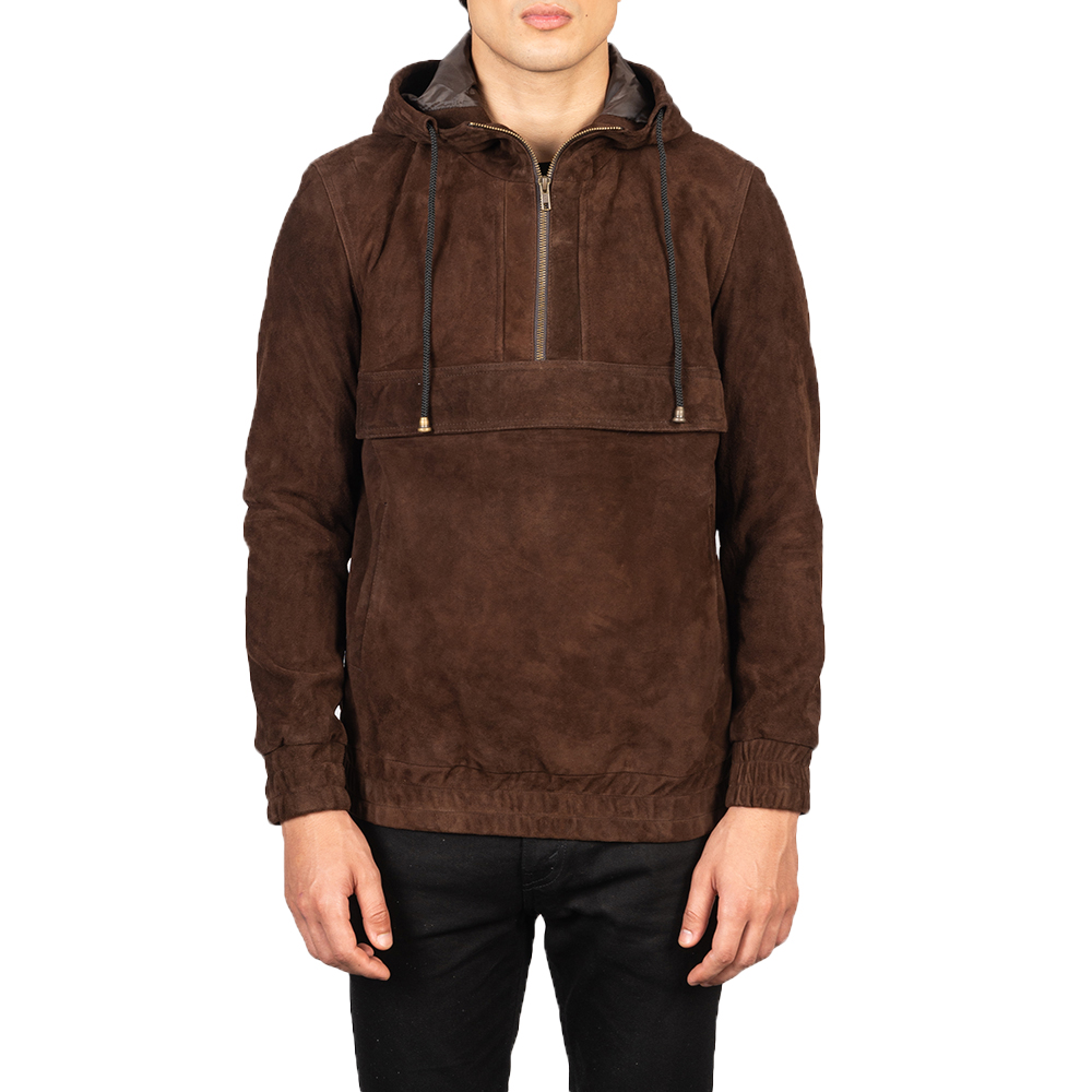 Men's Mocha Brown Goatskin Suede Jacket