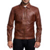 Vintage-Inspired Biker Jacket – Shirt Collar & Open Hem Cuffs