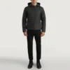 Tyler Black Puffer Jacket Front View Showing Detachable Hood