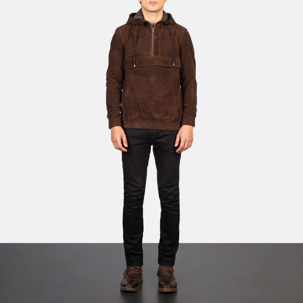 Men's Mocha Brown Goatskin Suede Jacket