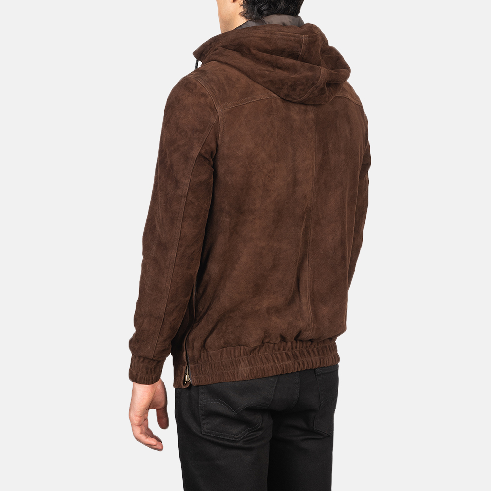 Men's Mocha Brown Goatskin Suede Jacket