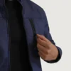 Detail zoom of military-grade fabric construction jacket