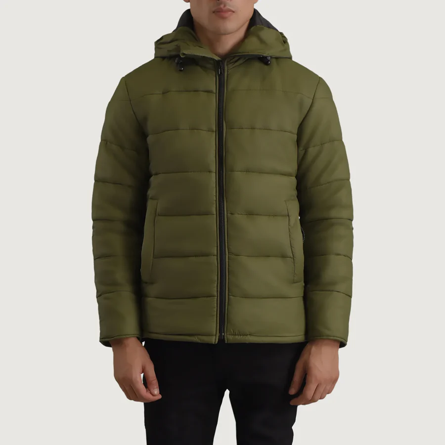 Erico Green Military Puffer Jacket – Tactical Front Profile