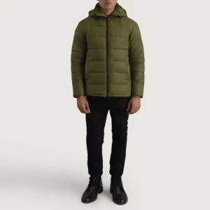 Erico Green Military Puffer Jacket – Tactical Front Profile