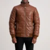 Detail close-up of semi-aniline grain structure jacket