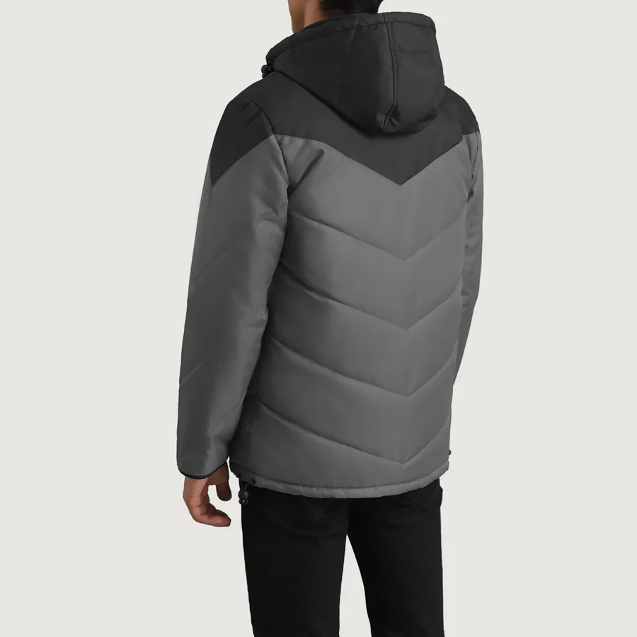 Luka Black/Grey Puffer Jacket – Tactical Back Profile