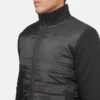 Nashville Black Quilted Windbreaker – Front View Showing High Neck Design