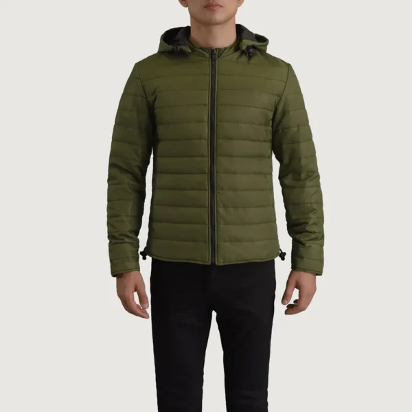 Detail zoom shot on military-grade nylon weave jacket
