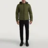 Detail zoom shot on military-grade nylon weave jacket