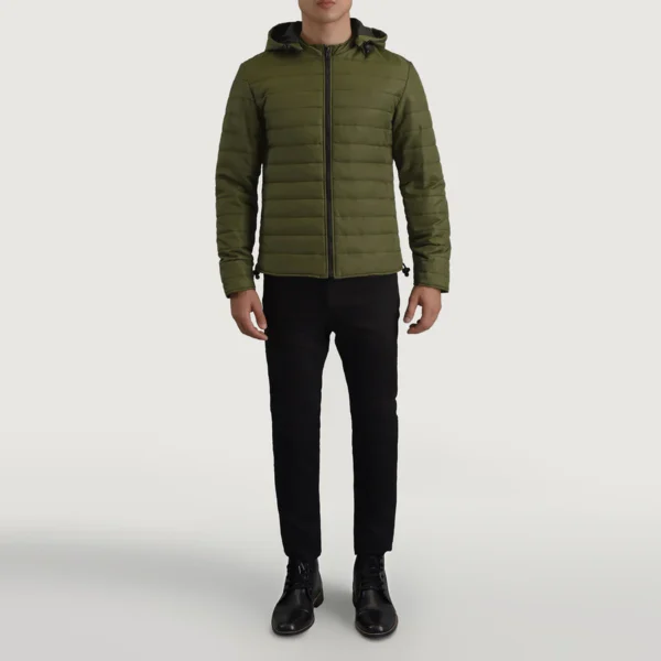 Detail zoom shot on military-grade nylon weave jacket