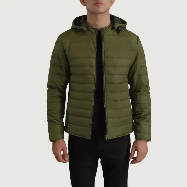 Detail zoom shot on military-grade nylon weave jacket