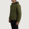 Detail zoom shot on military-grade nylon weave jacket
