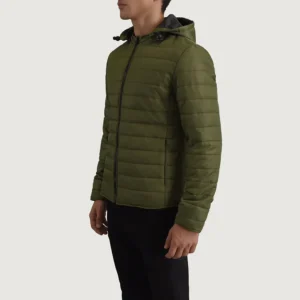 Detail zoom shot on military-grade nylon weave jacket