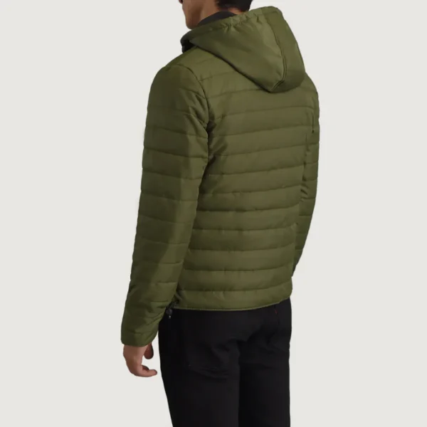 Detail zoom shot on military-grade nylon weave jacket