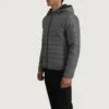 Tyler Grey Puffer Jacket – Front View Showing Detachable Hood
