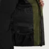 Detail shot of snap-button flap security system jacket