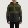 Detail shot of snap-button flap security system jacket