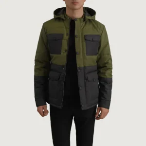 Detail shot of snap-button flap security system jacket