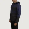 Wayne Black/Blue Tactical Puffer – Front Profile Showing 8-Pocket System