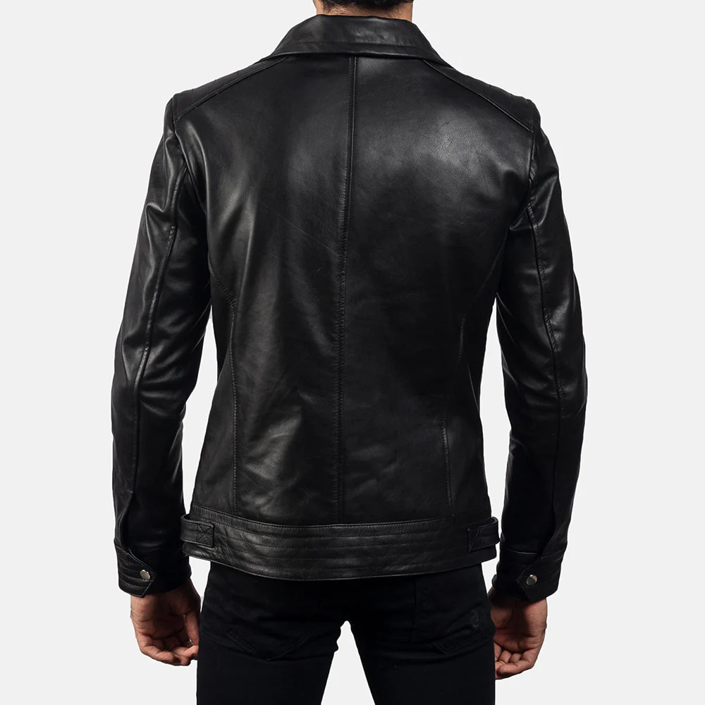 Legacy Biker Jacket – Belted High Neck Collar Detail