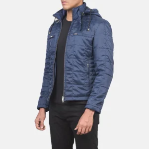 Detail close-up of quilted thermal lining jacket