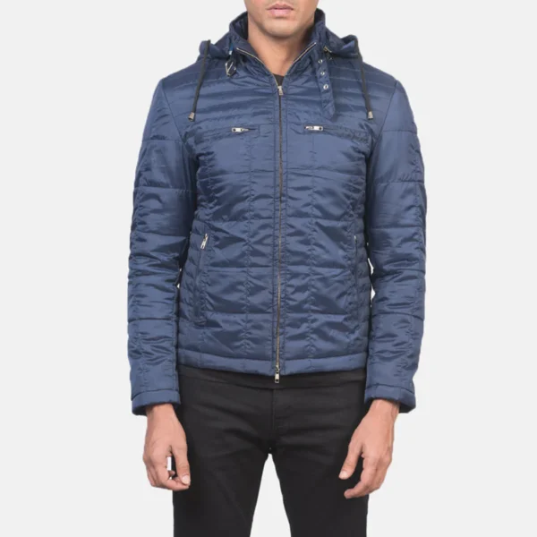Detail close-up of quilted thermal lining jacket