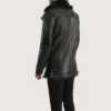 Luxury Faux Fur-Lined Leather Jacket – Button Closure & Open Hem Cuffs