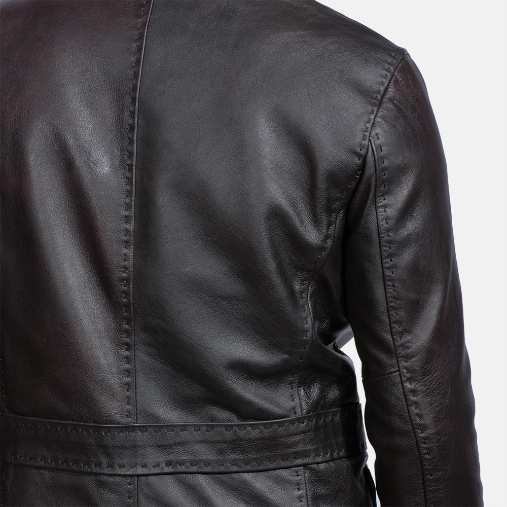 Sophisticated Leather Blazer Jacket – Zipper Cuffs & Quilted Lining