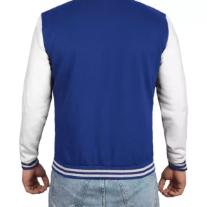 Royal Blue and White Varsity Jacket –