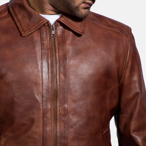 Vintage-Inspired Biker Jacket – Shirt Collar & Open Hem Cuffs