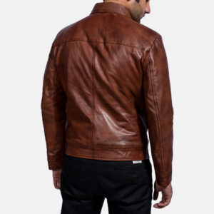 Men’s/Women’s Sheepskin Leather Jacket – Distressed Brown for a Worn-In Look