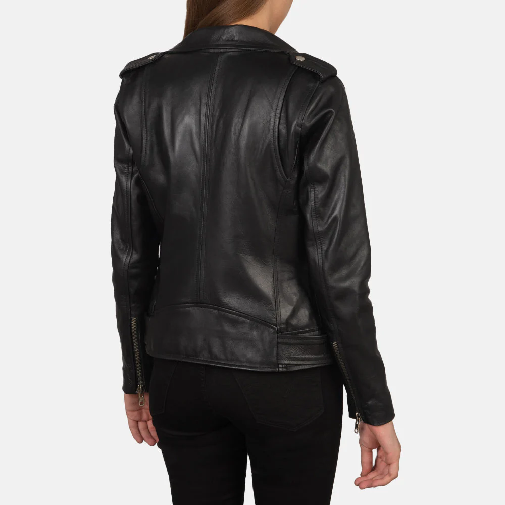 Black Cowhide Biker Jacket
