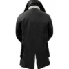 Bane-Inspired Black Leather Sherpa Winter Coat