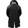 Bane-Inspired Black Leather Sherpa Winter Coat