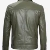 Olive Green Trucker Leather Jacket