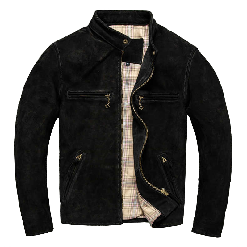 Stylish Rear Design of Men's Contemporary Leather Jacket