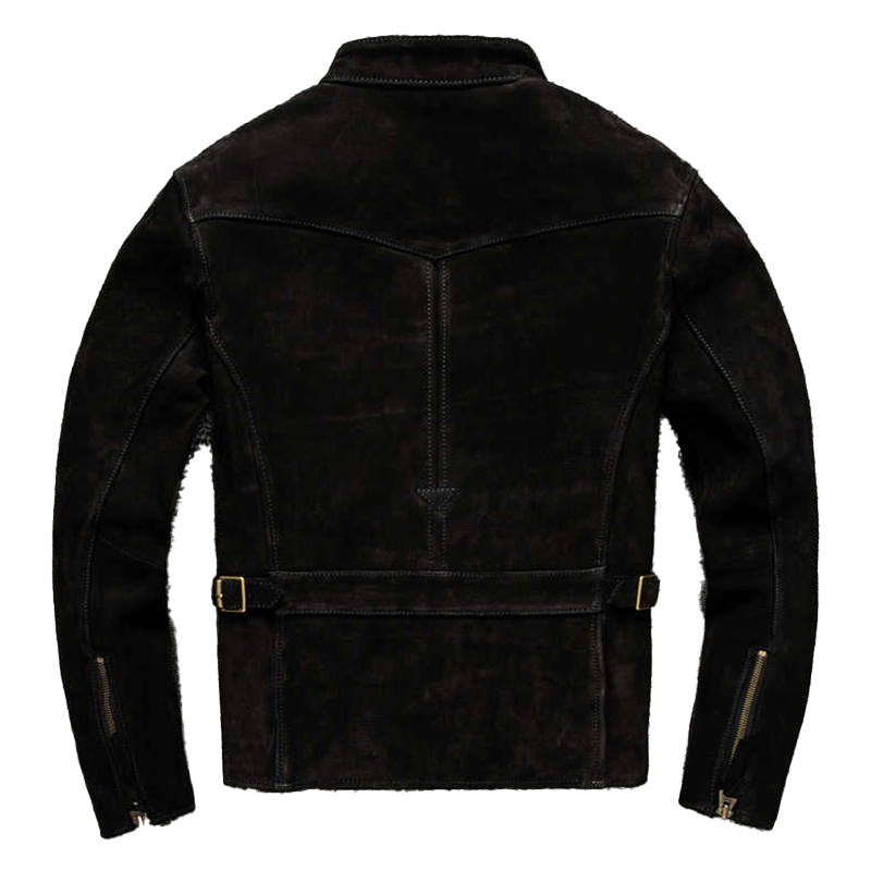 Stylish Rear Design of Men's Contemporary Leather Jacket