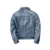 Men’s Distressed Blue Lambskin Leather Jacket – Front View with Shirt Collar & Button Closure