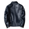 Men's casual leather jacket back view