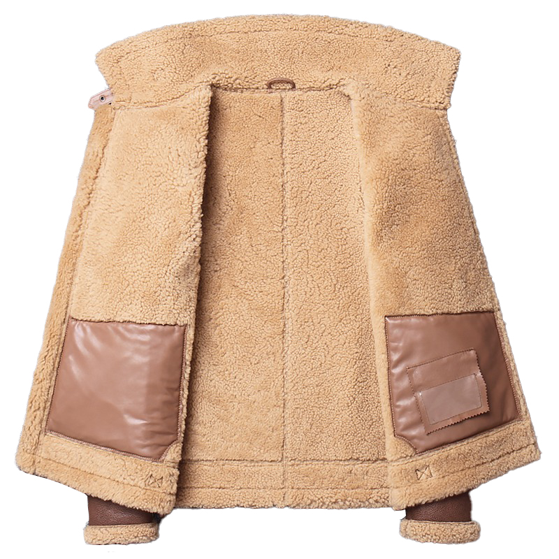 Winter-Ready Fur-Lined Leather Jacket for Motorcycle Riders inner view